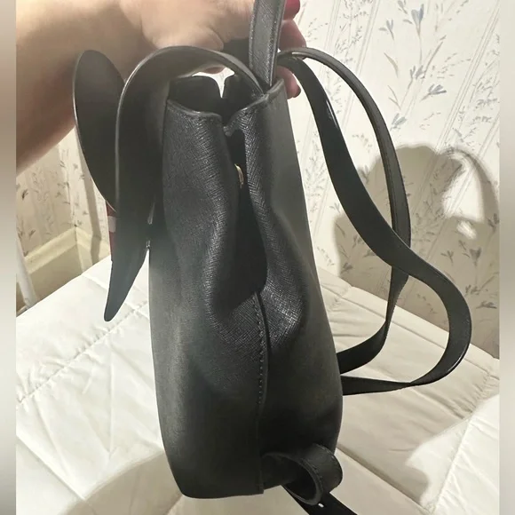 Kate Spade NWOT & Disney Collab Minnie Mouse Backpack with Red Polka Dot Bow - Picture 6 of 11